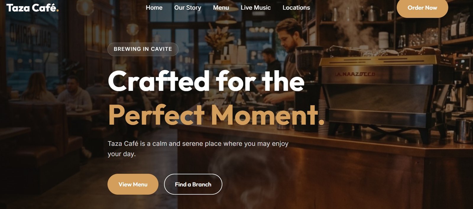 Taza Brew Cafe Website